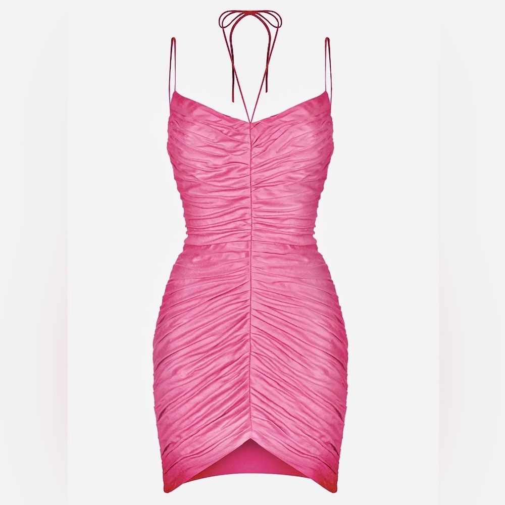 RASARIO Ruched Halter Strap Minidress